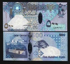 Qatar 500 RIYALS P-33 2008 ND Replacement Qatari Falcon UNC Hybrid Polymer NOTE