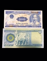 500 Iraqi Dinar & 5000 Vietnamese Dong (UNC) + Free extra surprise Banknote