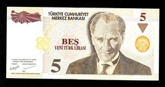 Turkey, 5 YTL , (2005-2010), P-217, UNC * ATATÜRK *A 74 BANKNOTE