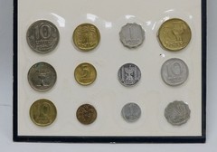 1968 ISRAEL Banknote & Coins 12 Coins Laminated Souvenir Plastic pack #1830 D-2