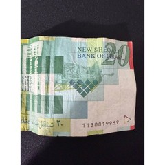 Bank of Israel 20 New Sheqalim Note Green Moshe Sharett Fair Series B 1999