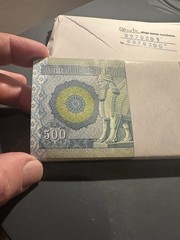 5,000 New Iraqi Dinar 10 X 500 Dinar Notes Unc. – Consecutive Serial Numbers!