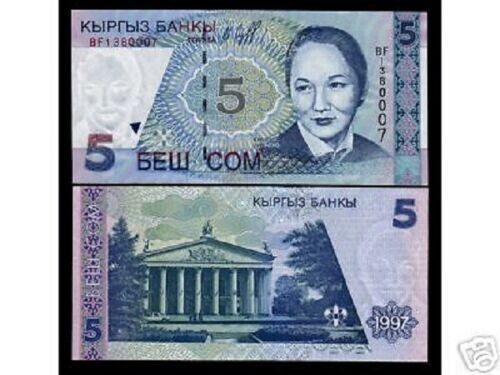 Kyrgyzstan 5 SOM P-13 1997 “OPERA THEATER” UNC World Currency Central Asia NOTE