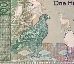 1995 (AH1415) Oman 100 Baisa Banknote P31, Uncirculated / Eagle