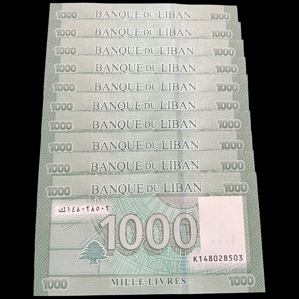 10x Lebanon 1000 Livres UNC Banknote Currency World Money Paper Cash