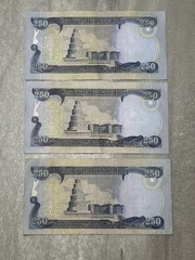 250 Iraqi Dinar x 3 Notes
