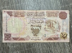 Bahrain 1/2 Dinar Currency Foreign Paper Money Bill