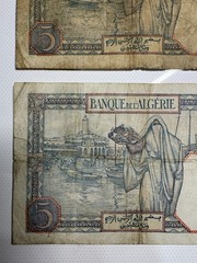 Algeria 5 Francs Banknote 1941 (LOT OF 2) Banque de l’Algérie (Circulated)
