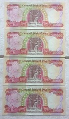 100,000 Iraqi Dinar 4x 25,000 IQD Iraq Currency Notes UNC Money 25000 100000 A