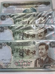 Iraq Iraqi 25 Dinar Saddam Hussein 1986 P73 x 10 UNCIRCULATED Notes RARE!