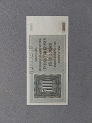 BOHEMIA & MORAVIA 5000 Kronen/Korun 1944 SPECIMEN UNC
