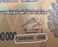Authentic Zimbabwe 100 Trillion Dollars, CIRCULATED Currency, AA/2008, P-91, UV+