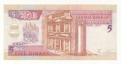 Jordan 5 Dinars 1997 P. 30b Unc Note King Hussein II