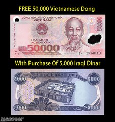Free 50,000 Vietnam Dong With 5,000 Iraqi Dinar Purchase
