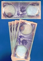 5 Iraq P-71 10 Dinar 1981-1982 Five Circulated Banknotes