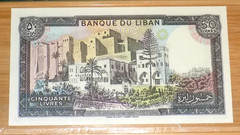 LEBANON-50 LIVRES 1988 PICK 65d PMG 66 EPQ GEM UNC Lebanese Banknote Currency