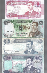 Iraq 🎇5/25/100/250 Dinars … Saddam Hussein 🎇 4 notes lot #6031