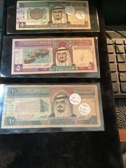 Saudi Arabia 3 Banknotes 1,3 &10 Riyals You Get All 3 In My Photos!