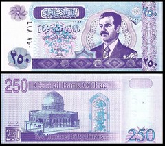 IRAQ 250 DINAR 2002 SADDAM HUSSEIN P 88 UNC
