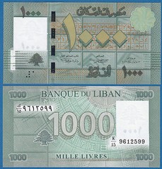 Lebanon 1000 Livres P 90b 2012 LIBAN UNC P 90 b