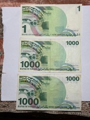 Israel Rambam 1983 & 1986 Banknotes Lot – 1000 Sheqalim×2 + 1 NIS | Maimonides