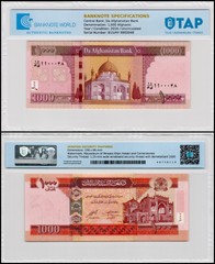 Afghanistan 1000 Afghanis, 2016 (SH1395), P-77d, UNC, Authenticated