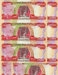 IRAQI DINAR 1,000,000 40 x 25,000 IQD COA OLD VERSION , Million Iraq 2010 IQD