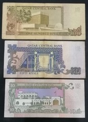 Qatar 1-5-10-50-100 Riyals Banknotes 1980 5* notes