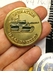 Brand new 22 years old Iraqi Freedom Coin. tank on one side 3d skull on other