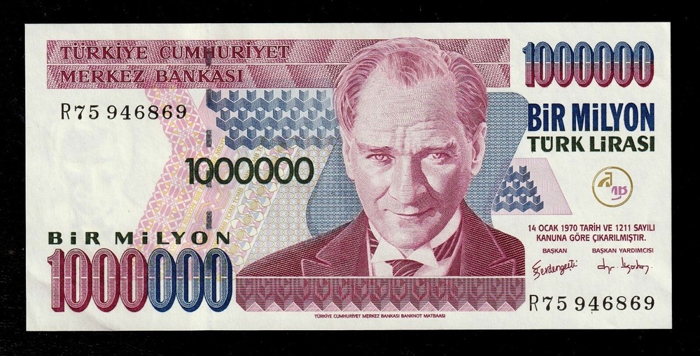TURKEY, 1000000 , ( 1,000,000 ) LIRA 3 th ISSUE ( 2002-2006 ) P 213 UNC *M.Kemal