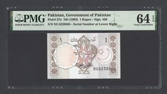 Pakistan One Rupee ND(1983) P27n Uncirculated Grade 64