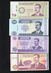 7 Saddam Iraq Dinar Notes Money – Saddam Hussein Currency Almost UNC set