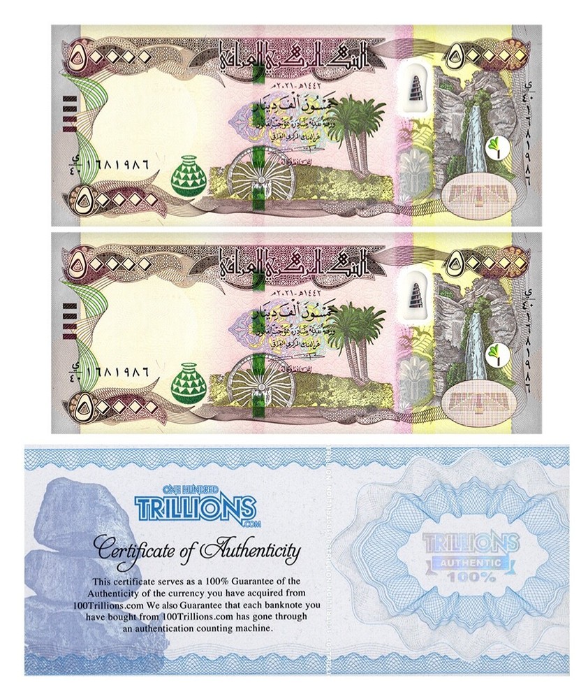 Iraq. 50,000 Dinar banknote UNC COA. USA SELLER!…