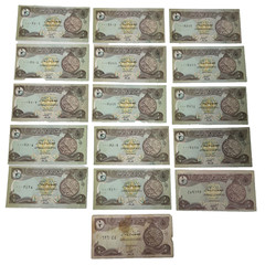 Lot of 16 Central Bank of Iraq 1/2 Dinar Denomination Paper Money Currency Notes