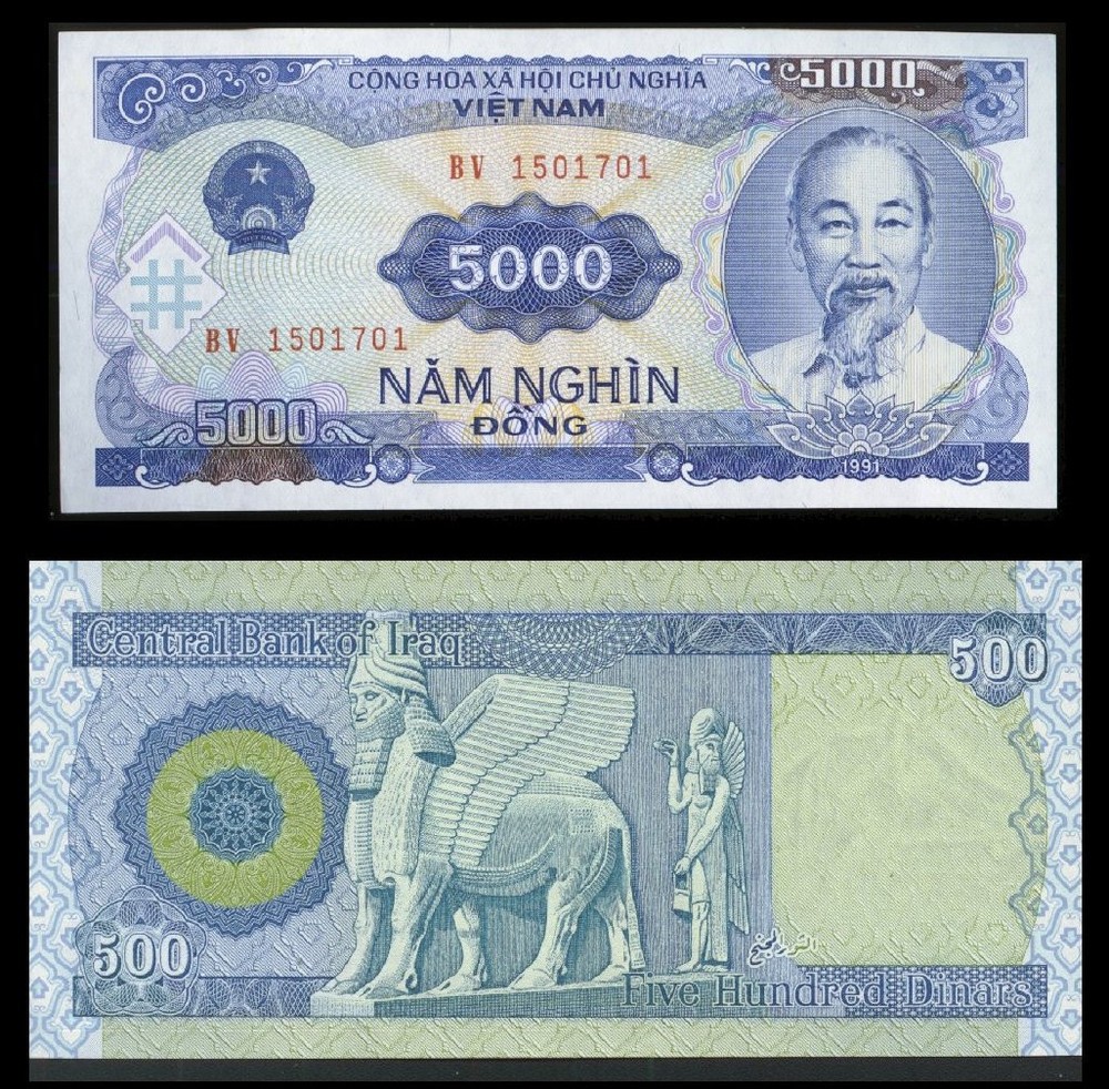 500 Iraqi Dinar + Recieve 5000 Vietnamese Dong Free