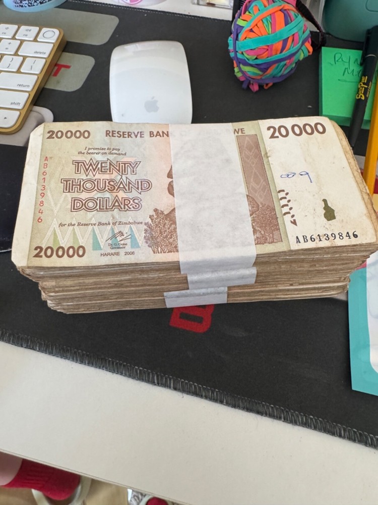 10 X Zimbabwe 20000 Thousand Dollars Banknotes, CIRCULATED Currency AA/AB 2008