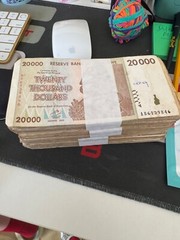 10 X Zimbabwe 20000 Thousand Dollars Banknotes, CIRCULATED Currency AA/AB 2008