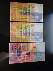 Switzerland Francs 2×10 (2000,2006), 1×20 (2004) Circulated