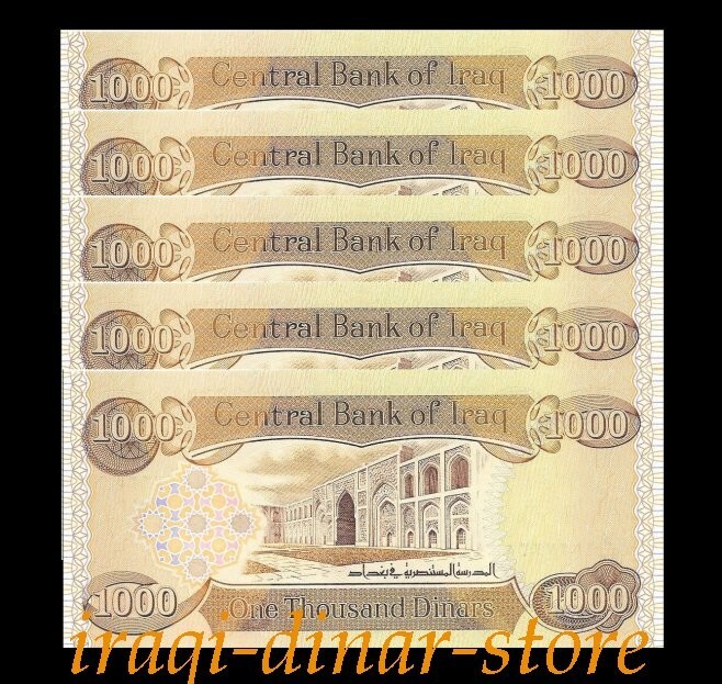 10 x 1,000 Iraq Iraqi Dinar – Unc. Lot of 10 – From A Bundle