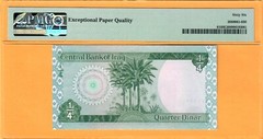 IRAQ-1/4 DINAR-1973-PICK 61b-NICE SERIAL NUMBER 996667 **PMG 66 EPQ GEM UNC**