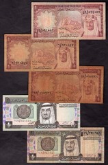Saudi Arabia. Nine Banknotes, Mixed grades with faults