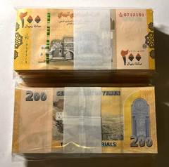 200 Pcs Yemen 200 Rials P-38 2018 2 Bundles UNC FLAWLESS