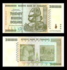 20 Billion Zimbabwe Dollars 500, 000 Vietnam Dong & 25, 000 Iraq Iraqi Dinar