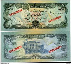 Afghanistan 50 Afghanis SPECIMEN Banknote UNC