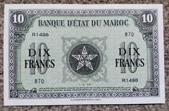 Morocco 10 Francs 1944 P25a EF+