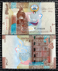 Kuwait 1/4 – Quarter Dinars 2014 Banknote World Paper Money UNC Currency