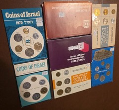 LOT OF 7 ISRAEL UNCIRCULATED COIN SETS 1965 1966 1867 1968 1970 1984 1985