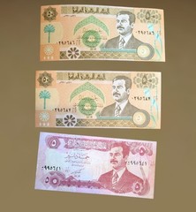 HISTORICAL IRAQI DINAR BANKNOTES 1990’S SADDAM HUSSEIN IRAQ WAR