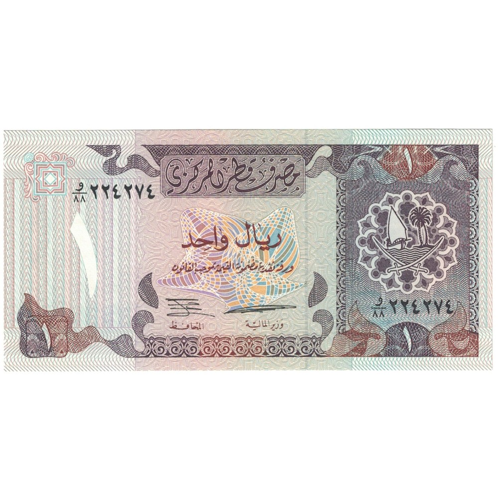 [#192269] Banknote, Qatar, 1 Riyal, KM:14b, UNC(65-70)