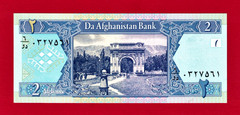 AFGHANISTAN 2 Afghanis 2002 / SH-1381 UNC Note – Sign: Ahady & Arsala (Pick-65a)